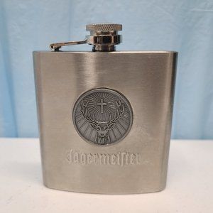 Jagermeister Stainless Steel Flask 6 oz. Deer Head Logo